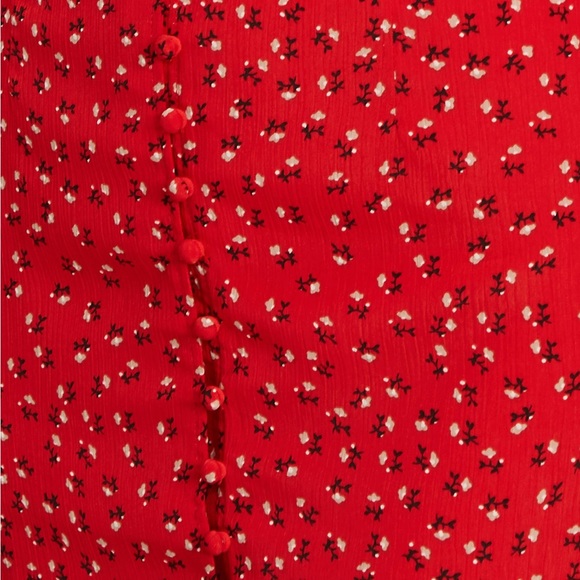 BNWT Savel Red Floral Long-sleeved Amelia Mini Dress size 12 - Picture 4 of 11
